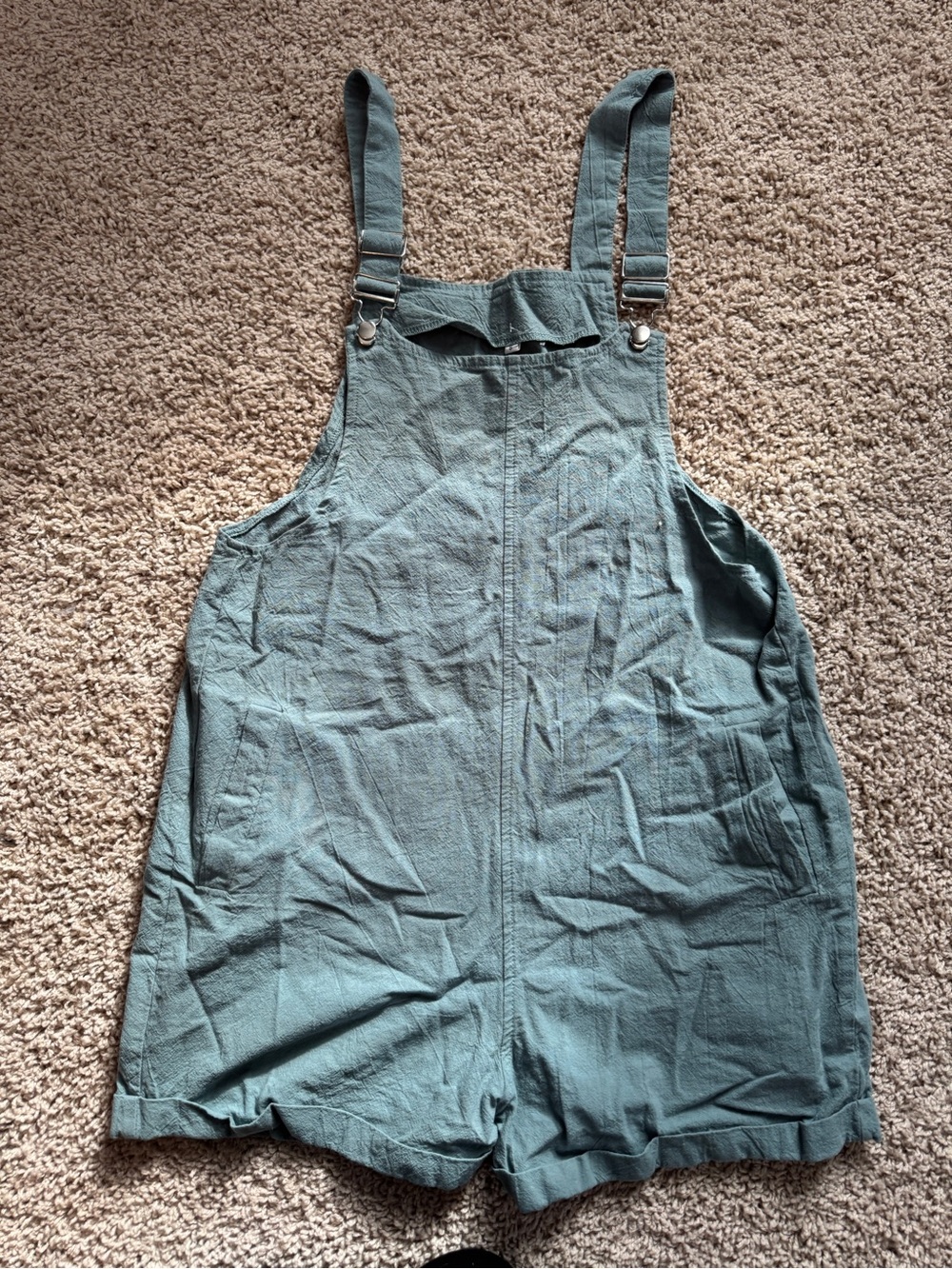 SHEIN Teal Green Short Overalls Romper